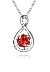 nice silver infinity pendant ruby birthstone baby necklace